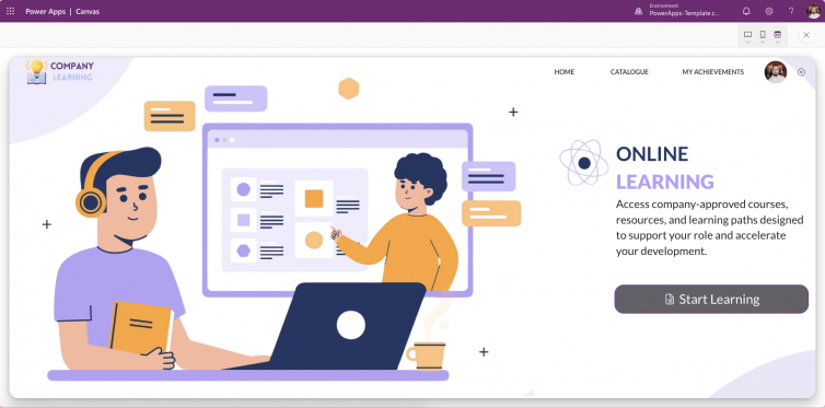 Company Learning Portal – Power Apps Canvas App Template