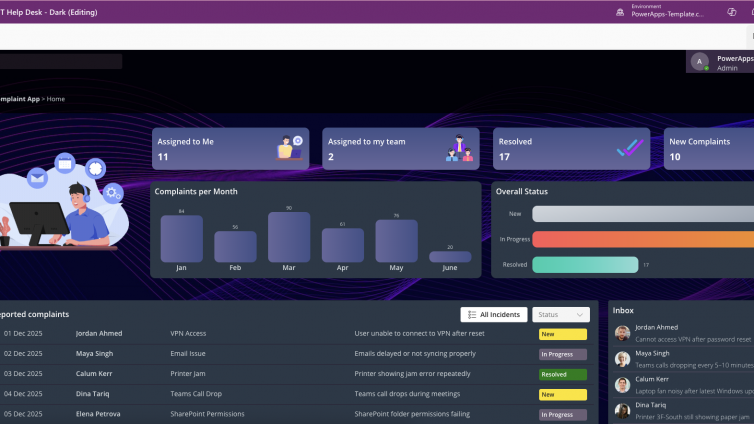 Customer Complaints – Power Apps Template