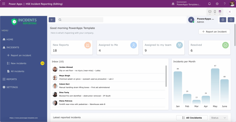 HSE Incident Reporting App – Modern Power Apps Template